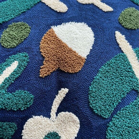 Fall Embroidered Throw Pillow Cover, Acorn Pillow, Oak Leaf, Plant Decor - Picture 2 of 4